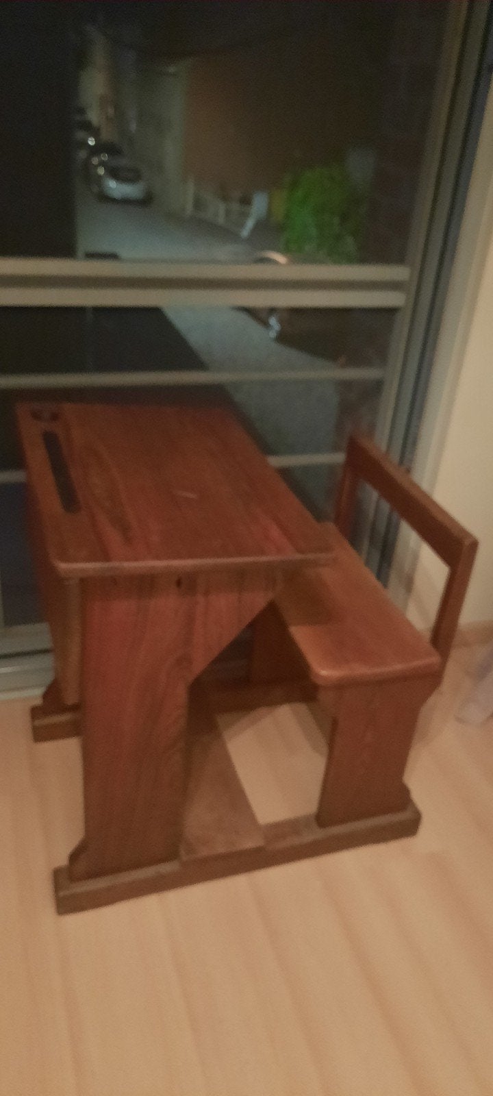 Vintage schoolbankje, Maison & Meubles, Mobilier complet, Enlèvement