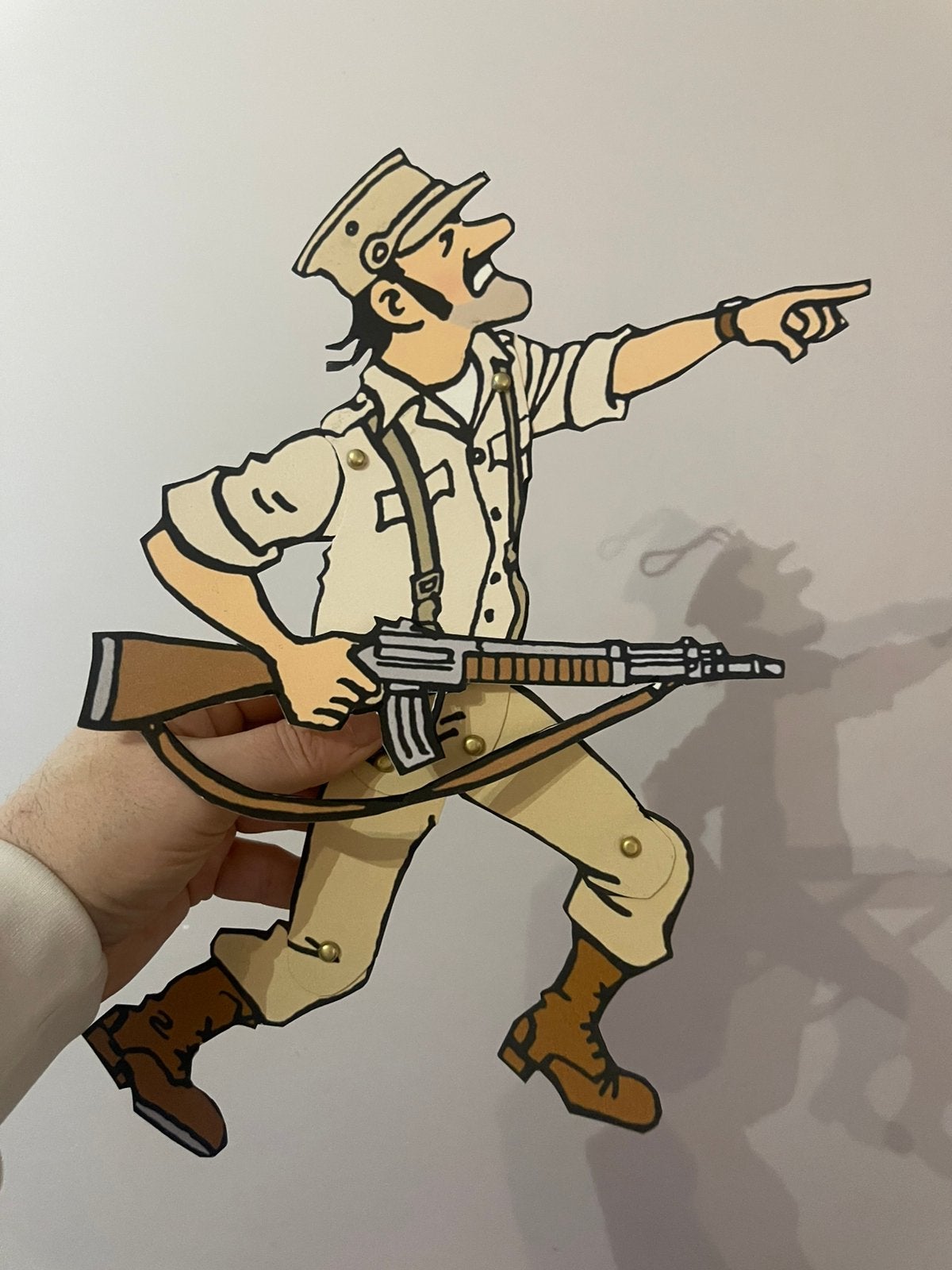 Tintin Kuifje RARE Gearticuleerde marionet: Generaal Alcazar, Verzenden, Kuifje, Zo goed als nieuw, Beeldje of Figuurtje