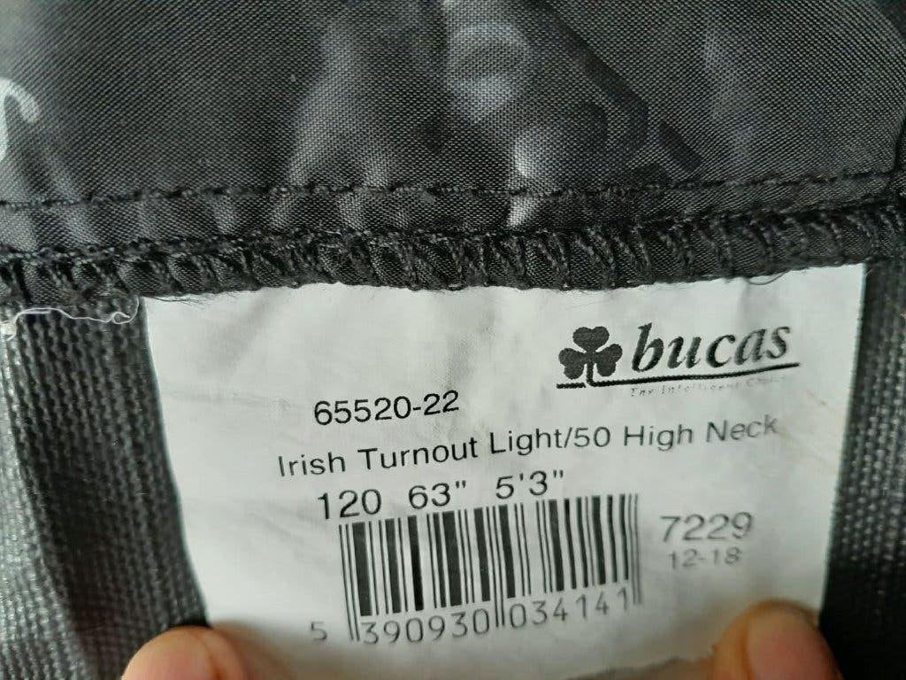 Couverture imperméable Bucas 0g taille 5'3'', Noir, Couverture de pluie, Comme neuf, Double fermeture poitrail