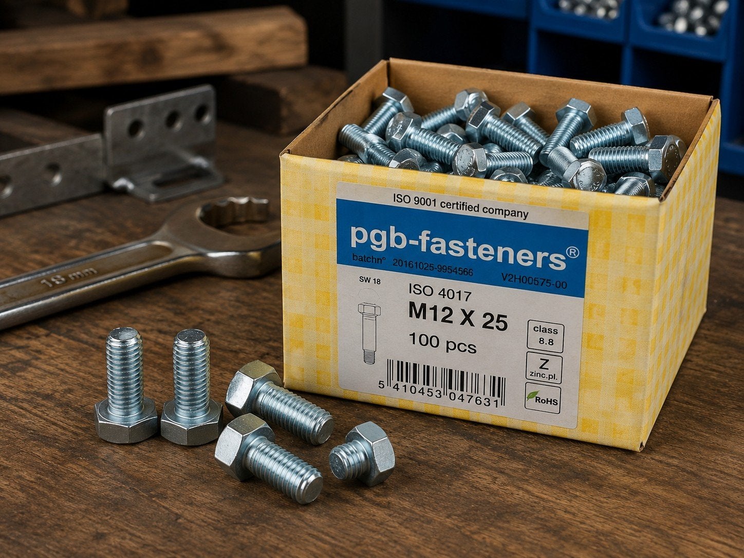 Boulons Hexagonaux, M12x25, PGB Fasteners. 10€ la boîte., Bricolage & Construction, Quincaillerie & Fixations, Enlèvement ou Envoi