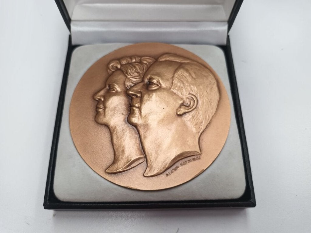 Bronzen herdenkingsmedaille, Albert en Paola, Ophalen, Brons