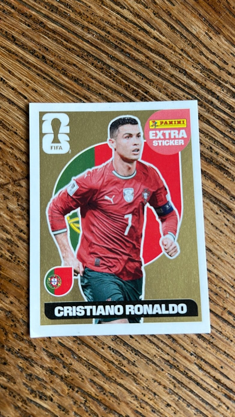Autocollant Panini Extra de la Coupe du Monde Doré Ronaldo, Collections, Enlèvement ou Envoi, Neuf, Cartes de joueur