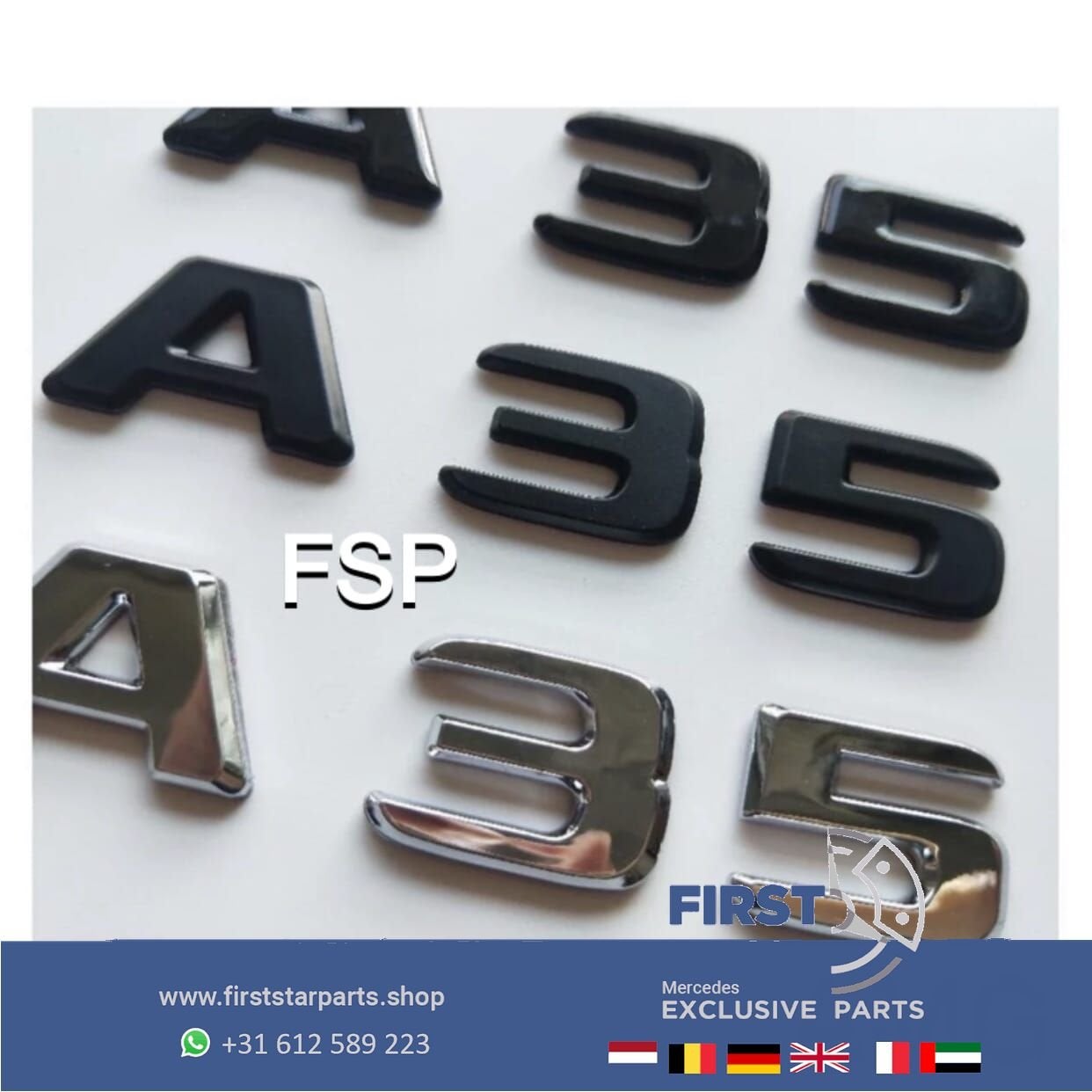W177 V177 A35 LOGO ZWART EMBLEEM Mercedes A Klasse 35 AMG BA, -, -, -