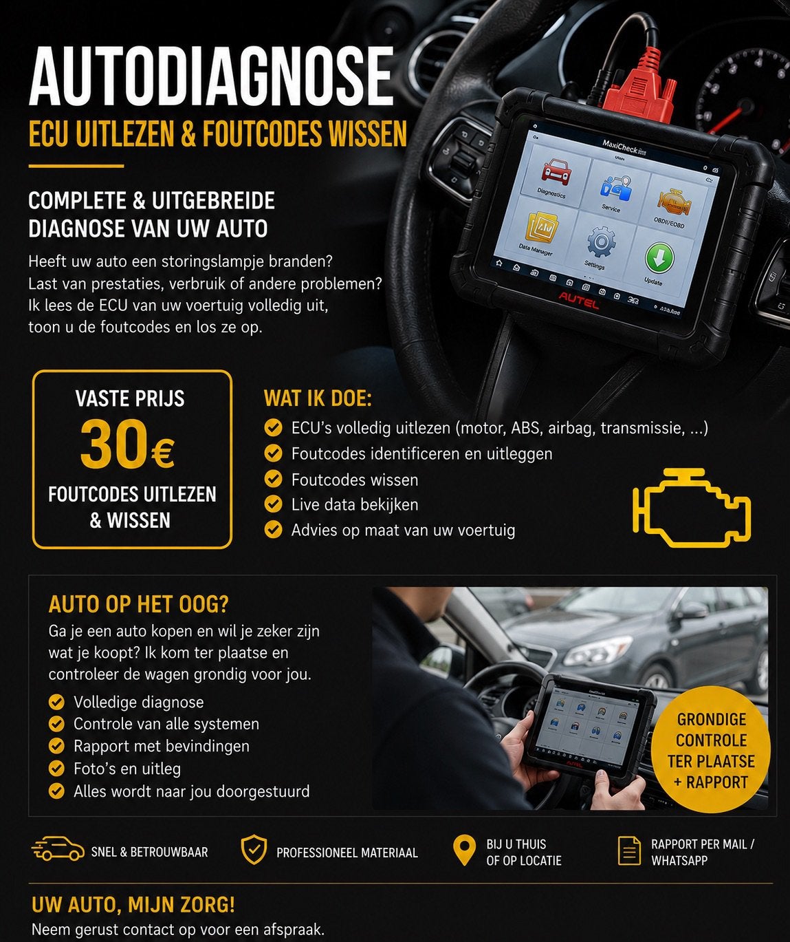 Storing? AUTO DIAGNOSE 30€ OP LOCATIE!, Ophalen