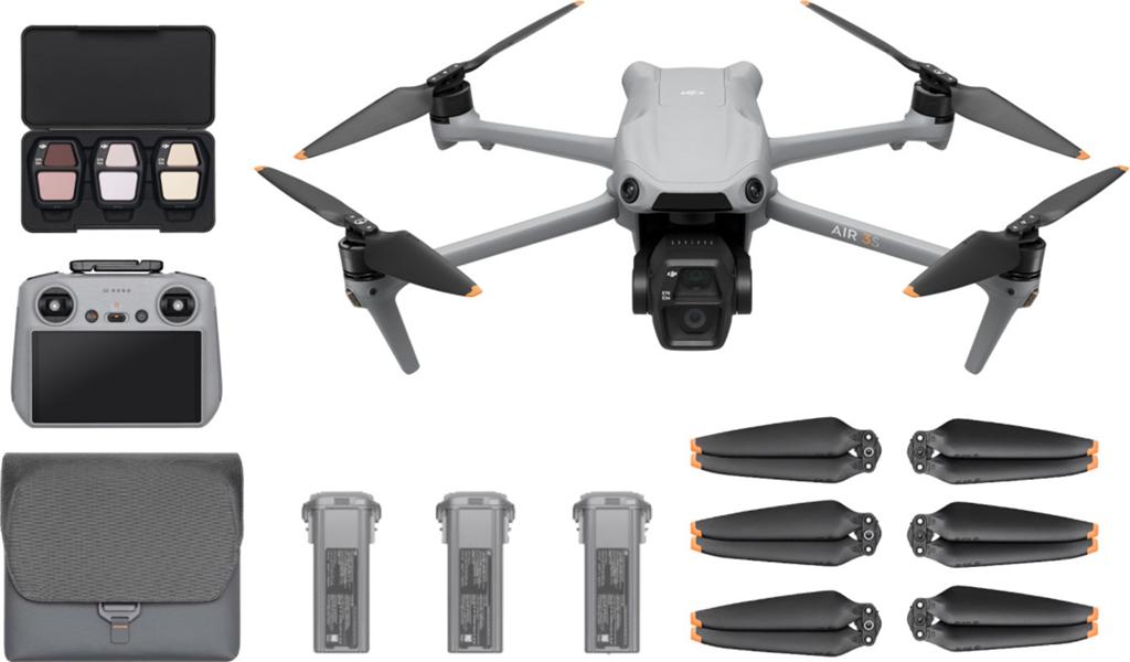 DJI Air 3S Fly More Combo + Smart Controller, TV, Hi-fi & Vidéo, Drones, Enlèvement, Comme neuf, DJI