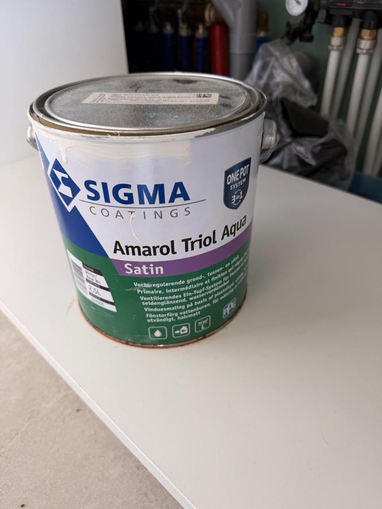 SIGMA amarol triol aqua satin 2,5L, Bricolage & Construction, Enlèvement, Comme neuf, Laque