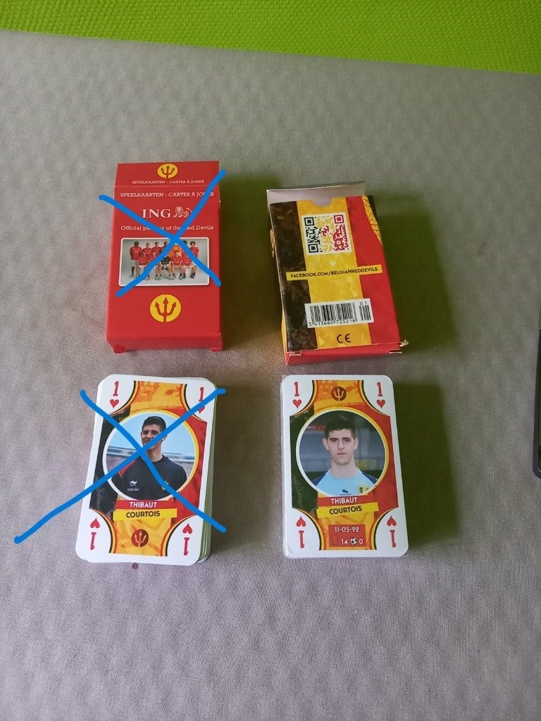 cartes à jouer. Diables rouges, Enlèvement ou Envoi, Neuf, Autres types