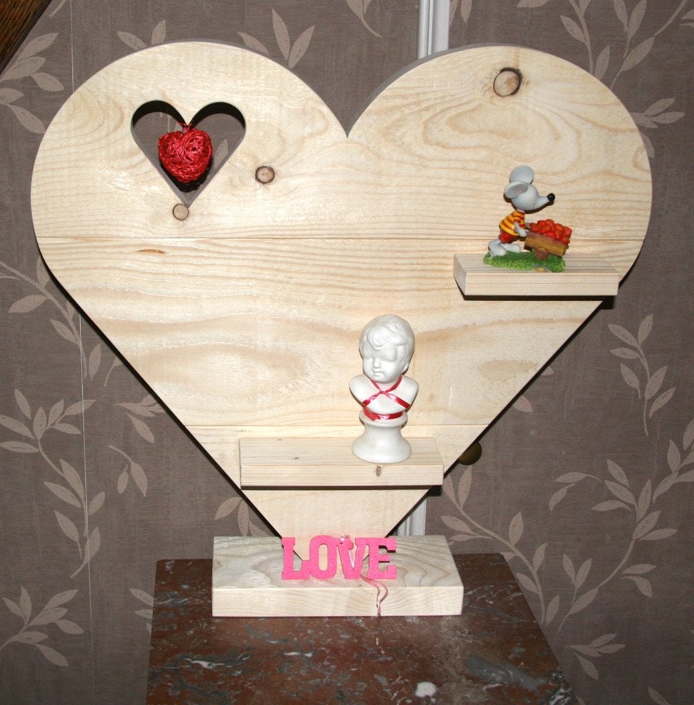 Groot Valentijnshart in steigerhout, Huis en Inrichting, Ophalen, Nieuw, Hout