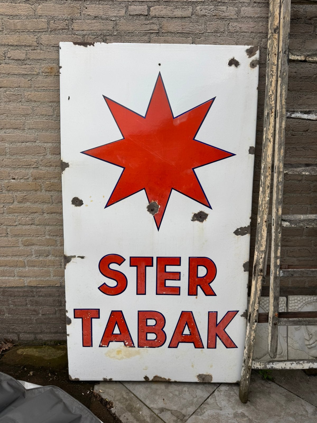 STER TABAK emaille reclamebord XL, Verzamelen, Ophalen, Reclamebord, Gebruikt, .