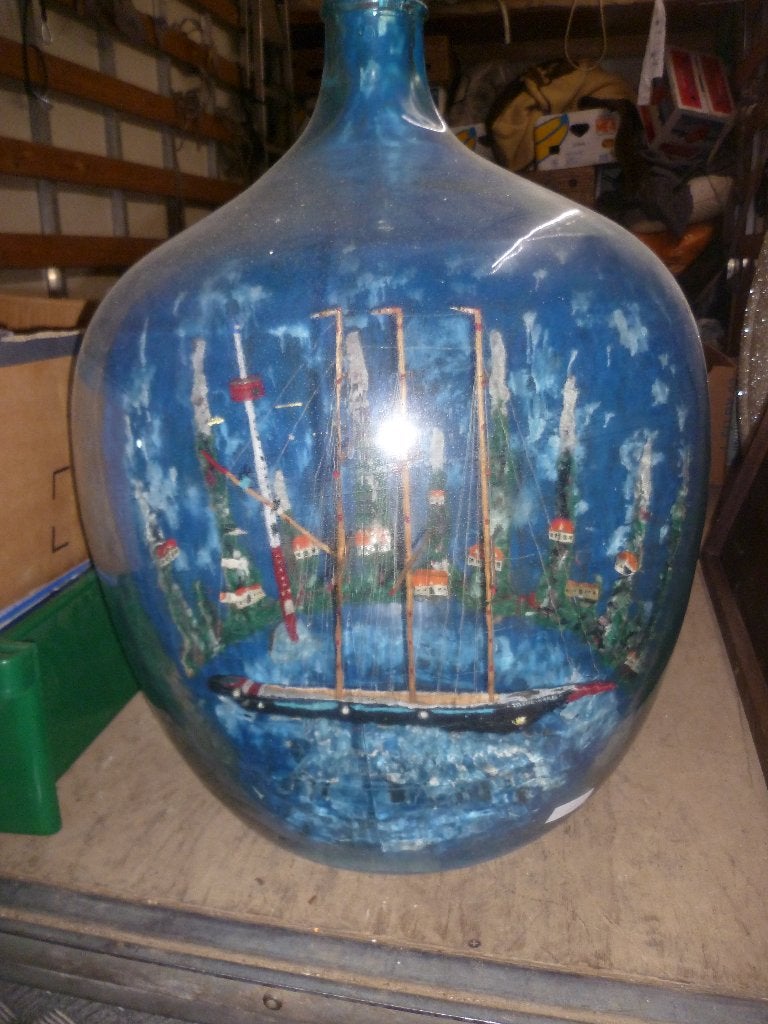 MOOIE SPECIAALE FLES MET BOOT DECOR, Antiek en Kunst, Ophalen