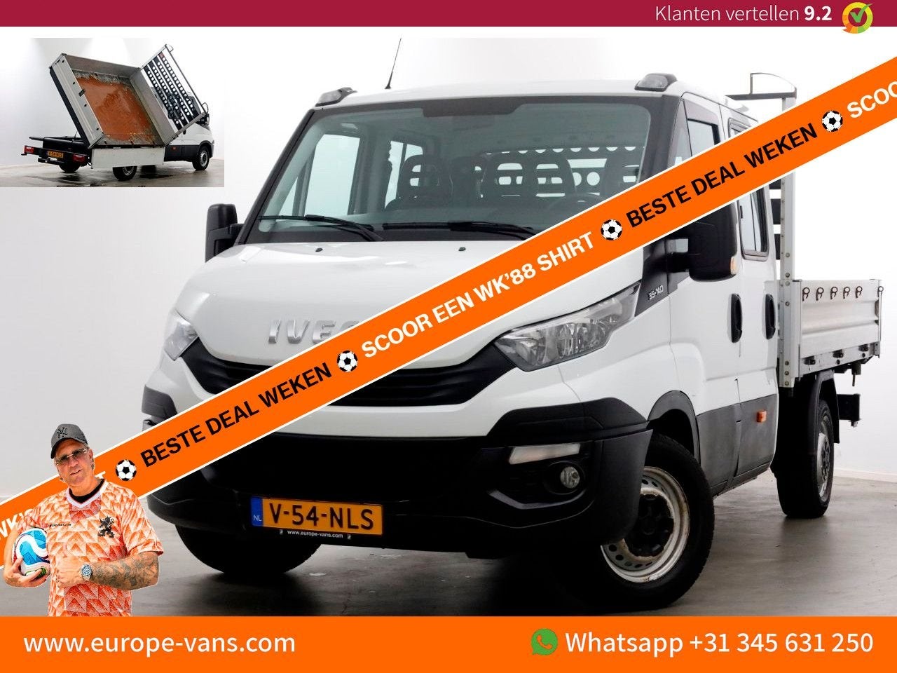 Iveco Daily 35S14 316pk E6 L2H1 D.C. 3-Zijdige Kipper Airco/, Auto's, Iveco, Wit, Bedrijf, 192 g/km