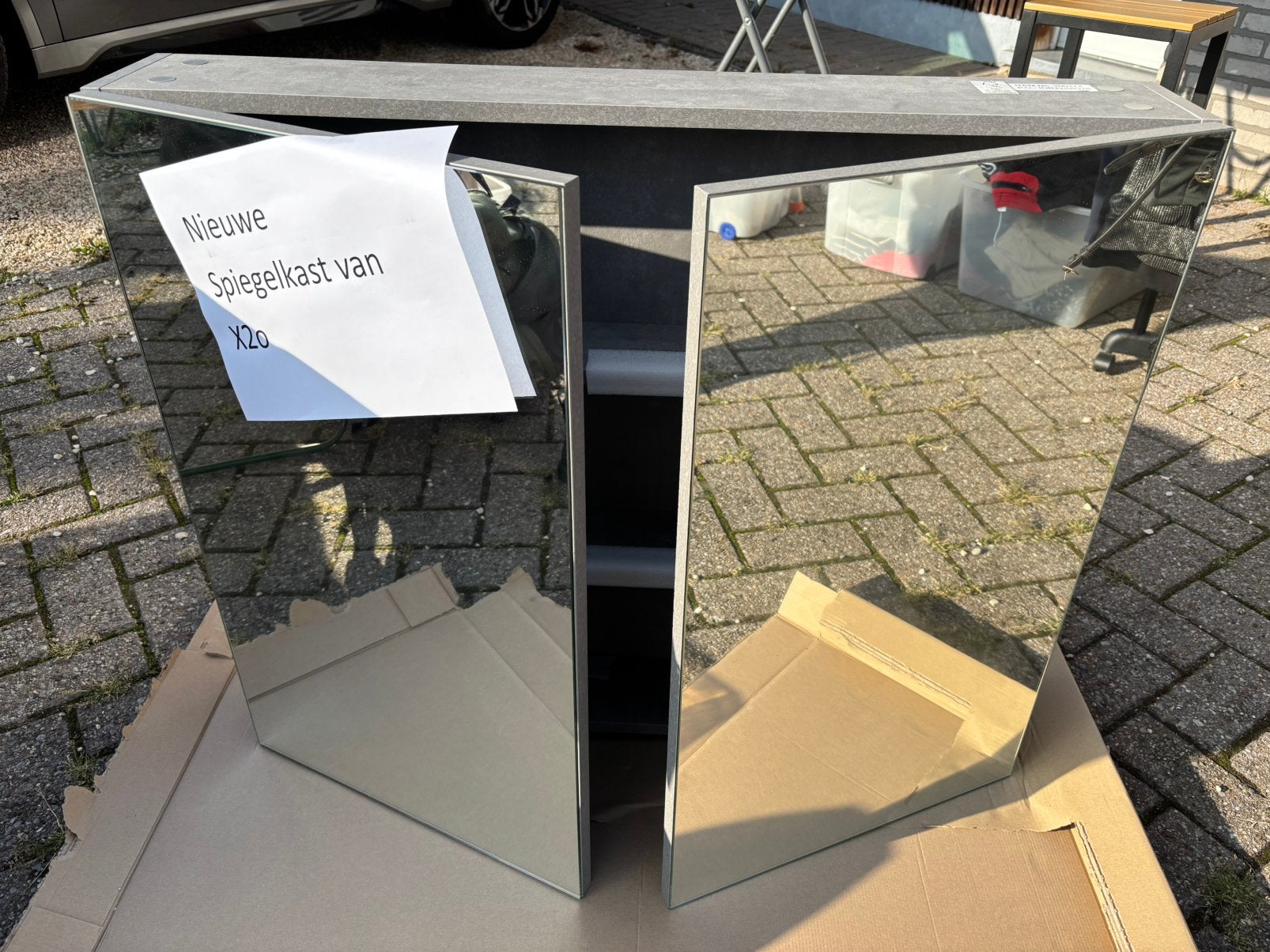 Spiegelkast, Huis en Inrichting, Woonaccessoires | Spiegels, Ophalen, Nieuw, Rechthoekig