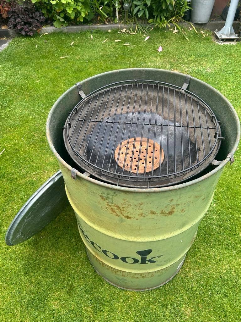 Bidon - Tonneau - Barbecue - Bbq « BarbeCook - Army Green », Jardin & Terrasse, Enlèvement, Utilisé, Barbecook