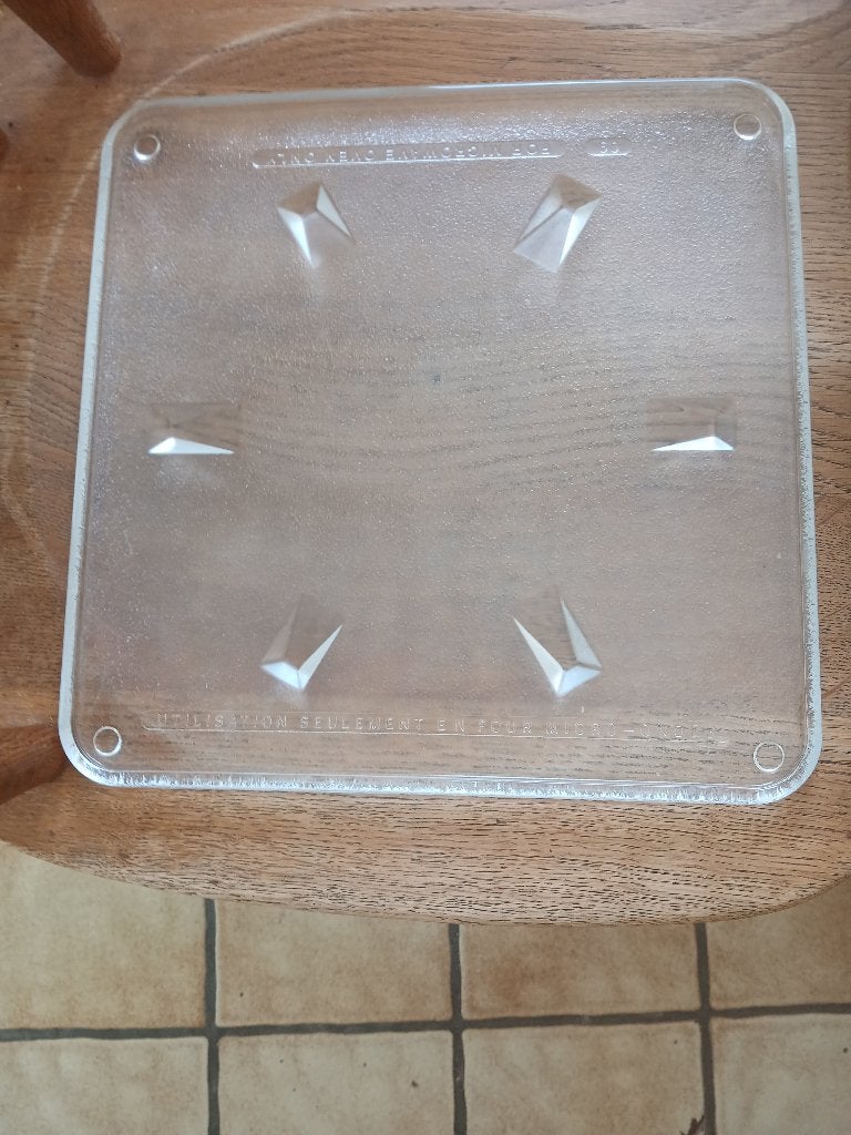 plateau en verre carré pour micro-ondes, Enlèvement, Comme neuf