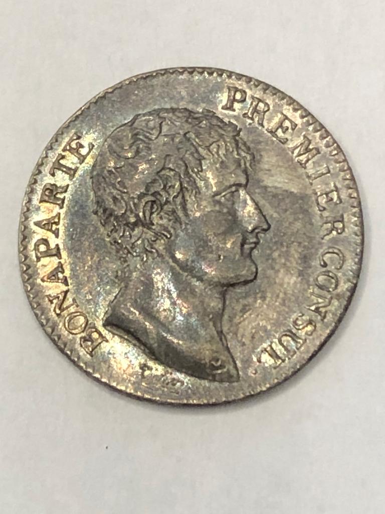 Munt zilver France 1 FR Napoleon Premier Consul AN12 A  mooi, Ophalen of Verzenden, Frankrijk, Losse munt, Zilver