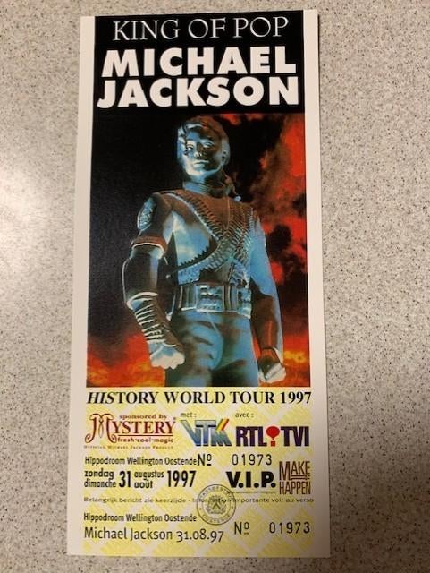 Ticket Oostende 1997 - Michael Jackson - HIStory Tour, Ophalen of Verzenden, Nieuw