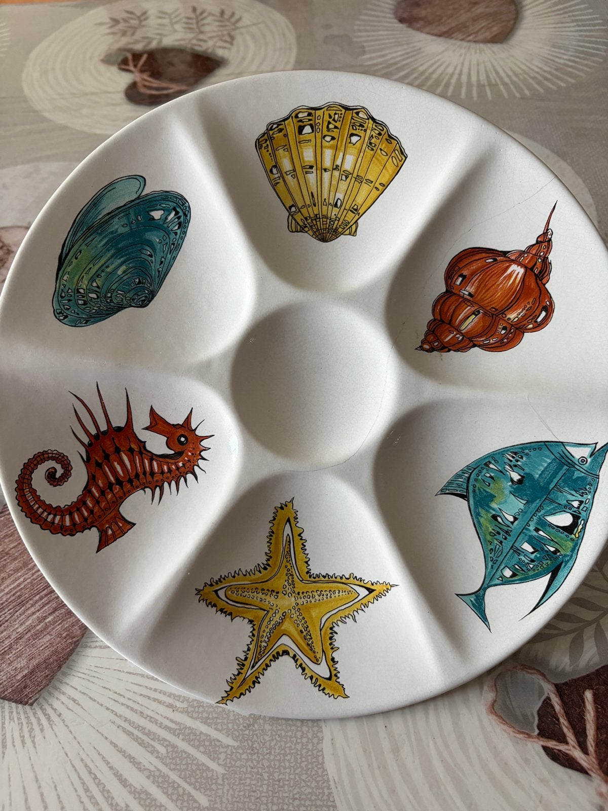 Assiette à huîtres / crustacés vintage Villeroy & Boch, Antiquités & Art, Enlèvement ou Envoi