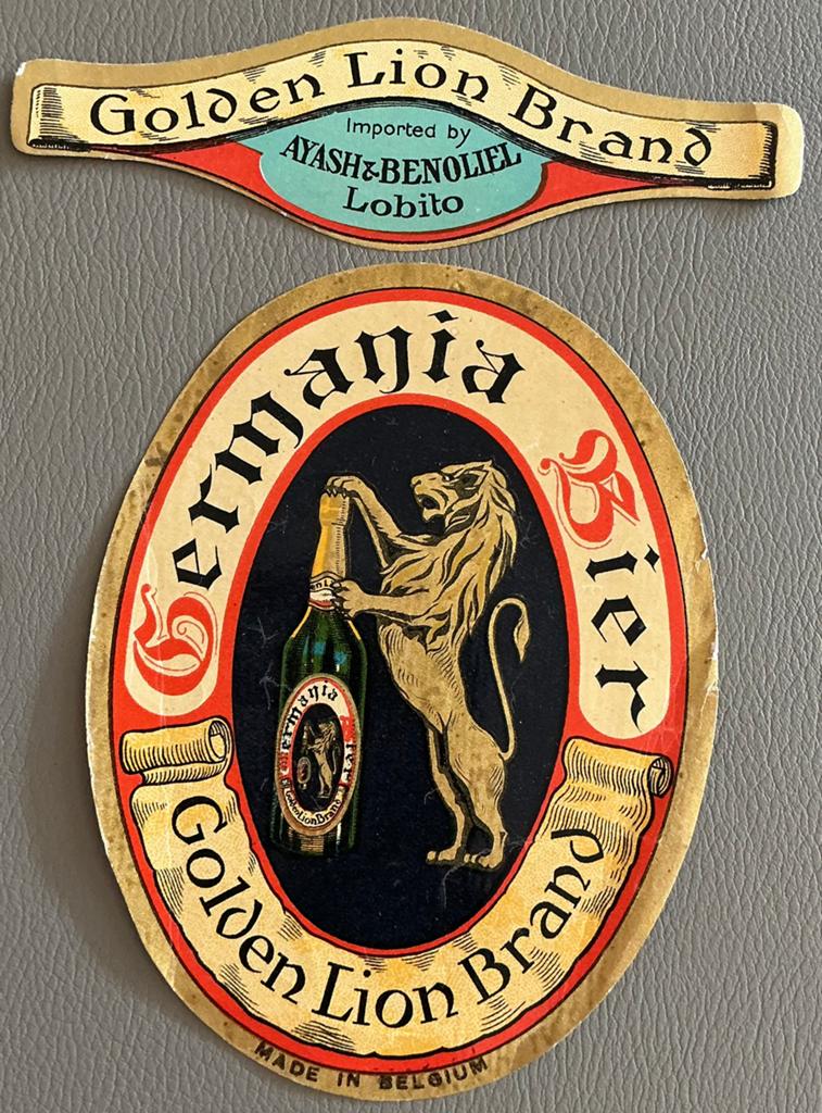 GERMANIA BIER/GOLDEN LION BRAND/oude etiketten, Ophalen of Verzenden, Zo goed als nieuw, Overige typen, Overige merken