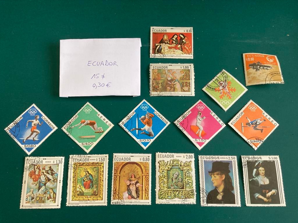 Lot de timbres Ecuador, Enlèvement ou Envoi, Affranchi