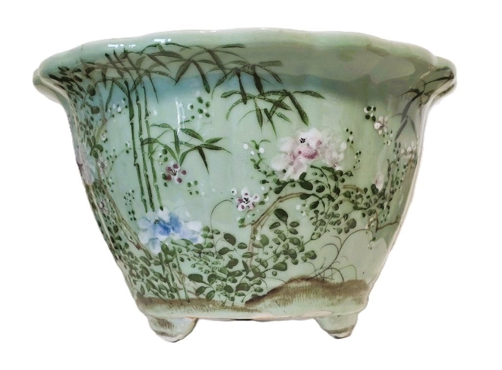 Grand pot de fleurs japonais en porcelaine céladon, Antiquités & Art, Enlèvement ou Envoi