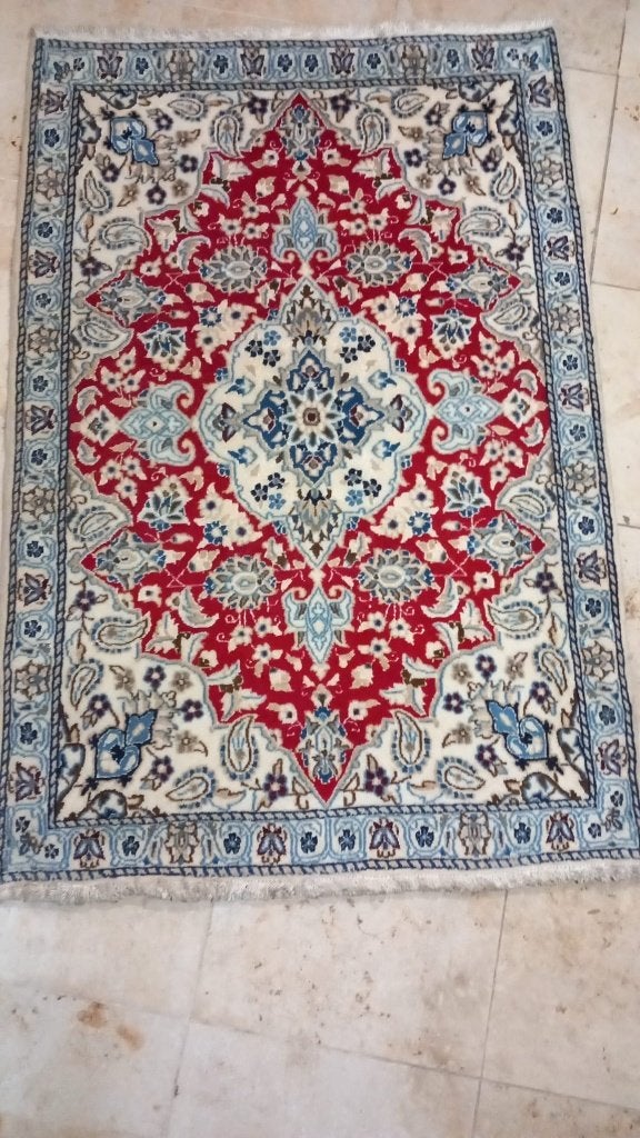 Tapis persan Nain, Maison & Meubles, Ameublement | Tapis & Moquettes, 100 à 150 cm, Beige, Enlèvement, 50 à 100 cm