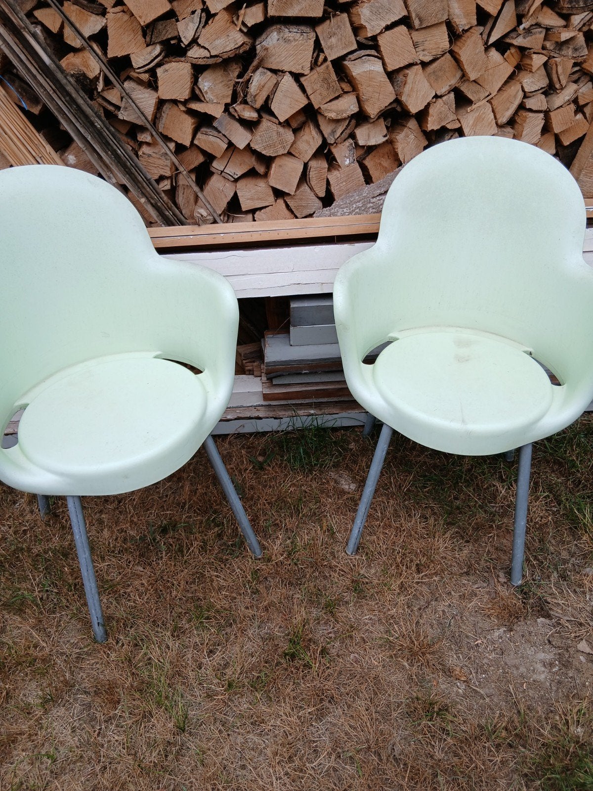 2 groene tuinstoelen, Tuin en Terras, Ophalen