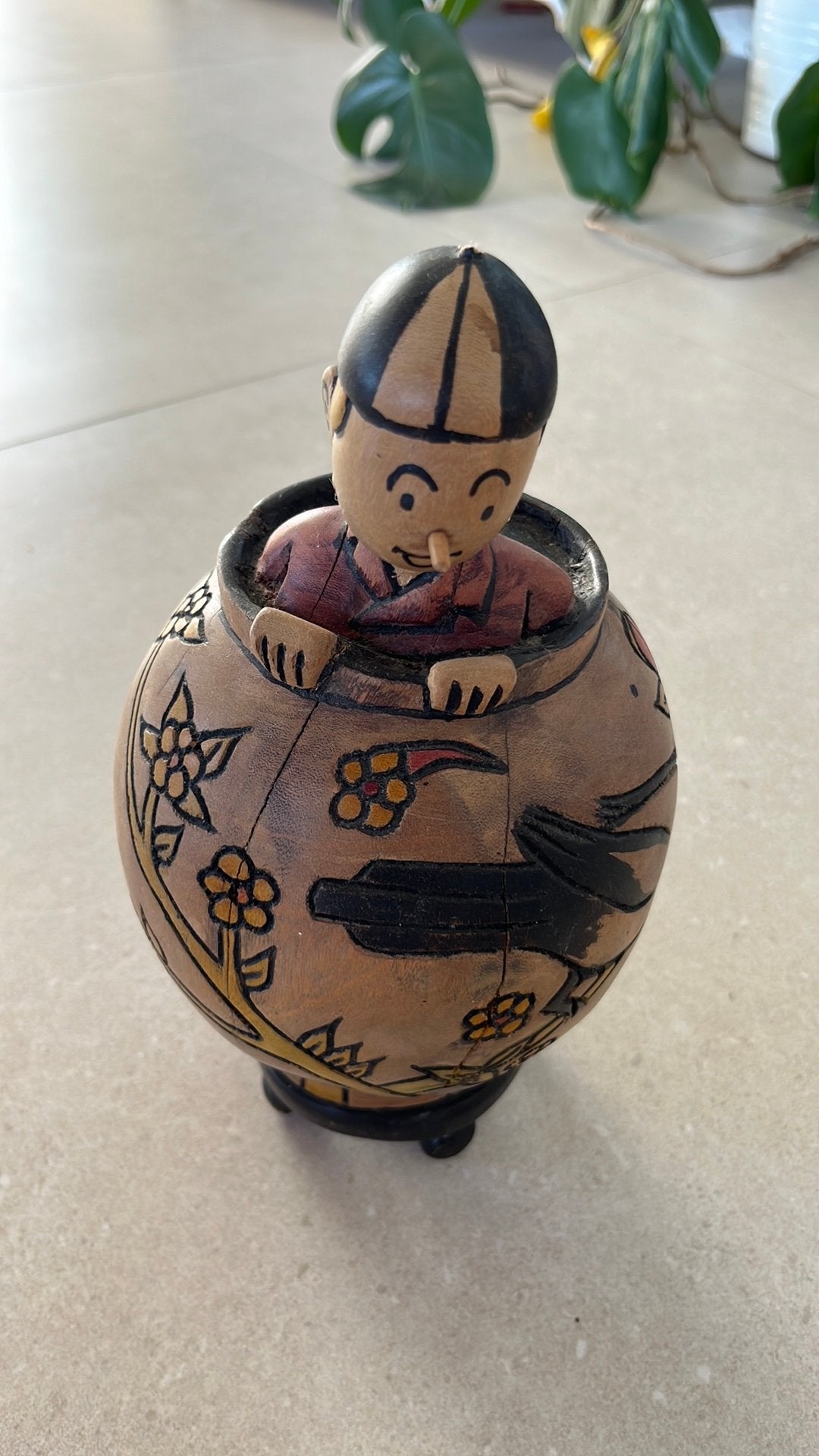 Houten beeldje kuifje tintin, Ophalen, Kuifje, Zo goed als nieuw, Beeldje of Figuurtje