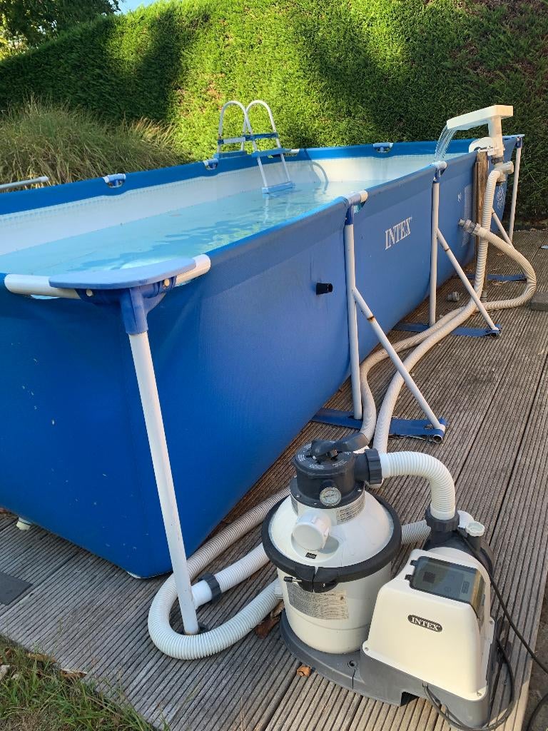 Intex-zwembad met (zandfilter)pomp, Tuin en Terras, Ophalen, Gebruikt, Opzetzwembad, 200 tot 400 cm