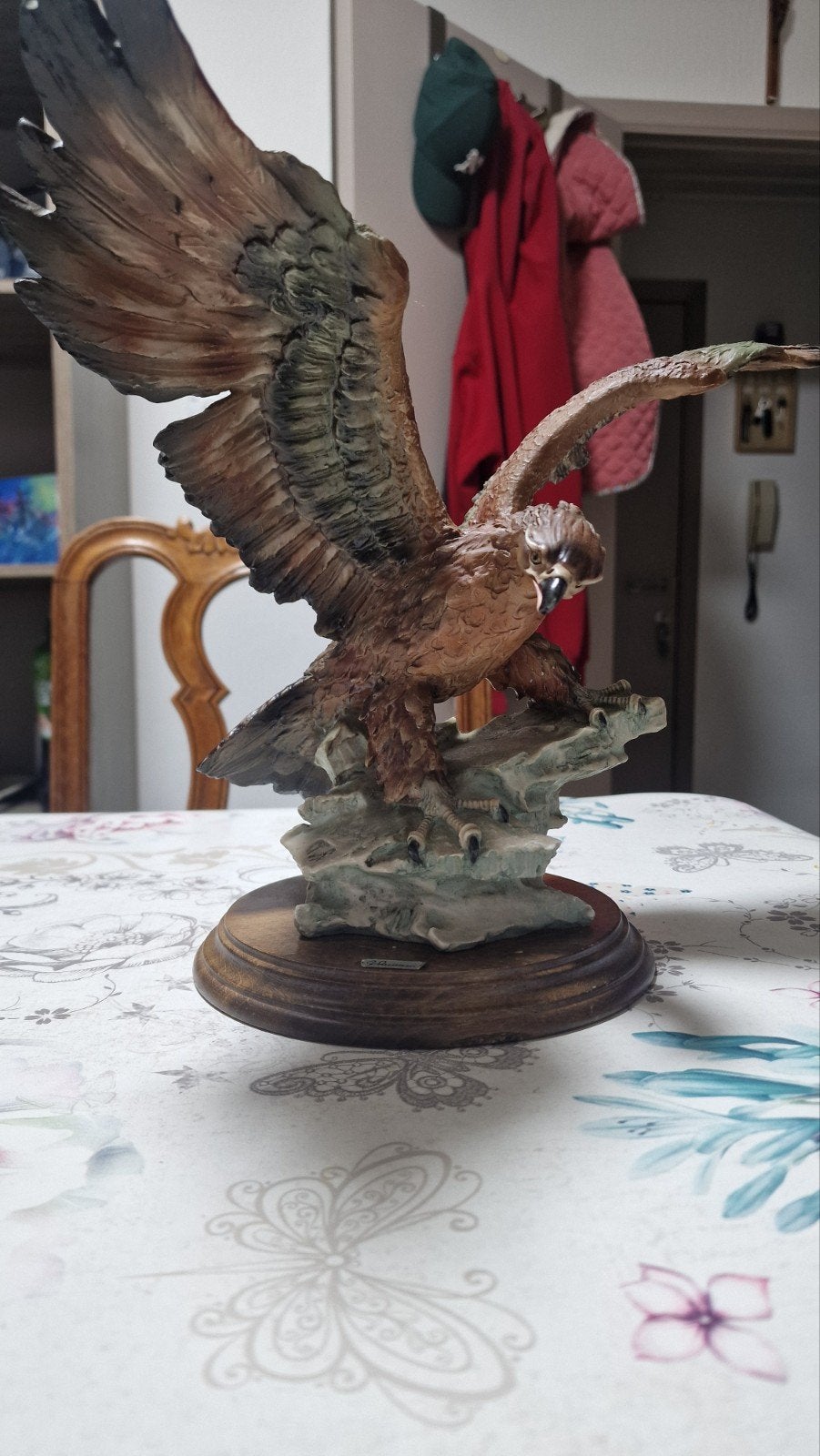 Magnifique Aigle en Porcelaine Giuseppe Armani, Antiquités & Art, Enlèvement, Sculpture, Bleu, Bois