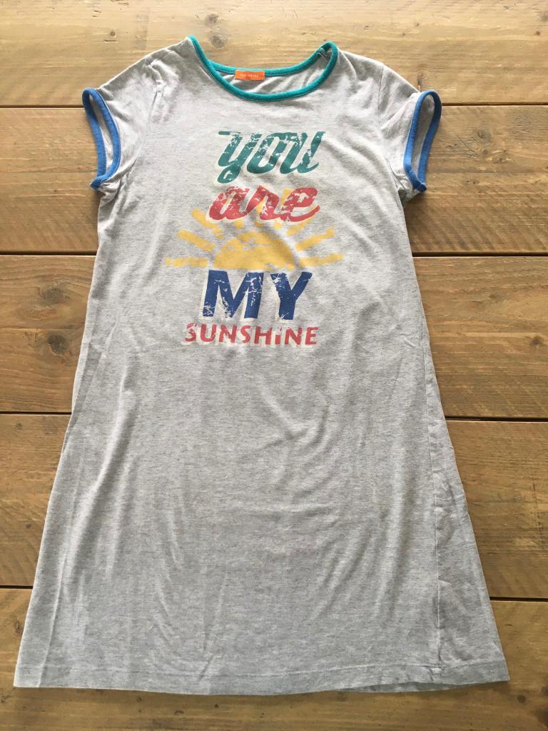 HEMA, grijs slaapkleed "sunshine" korte mouw 146 - 152, Kinderen en Baby's, Kinderkleding | Maat 146, Ophalen of Verzenden, Hema
