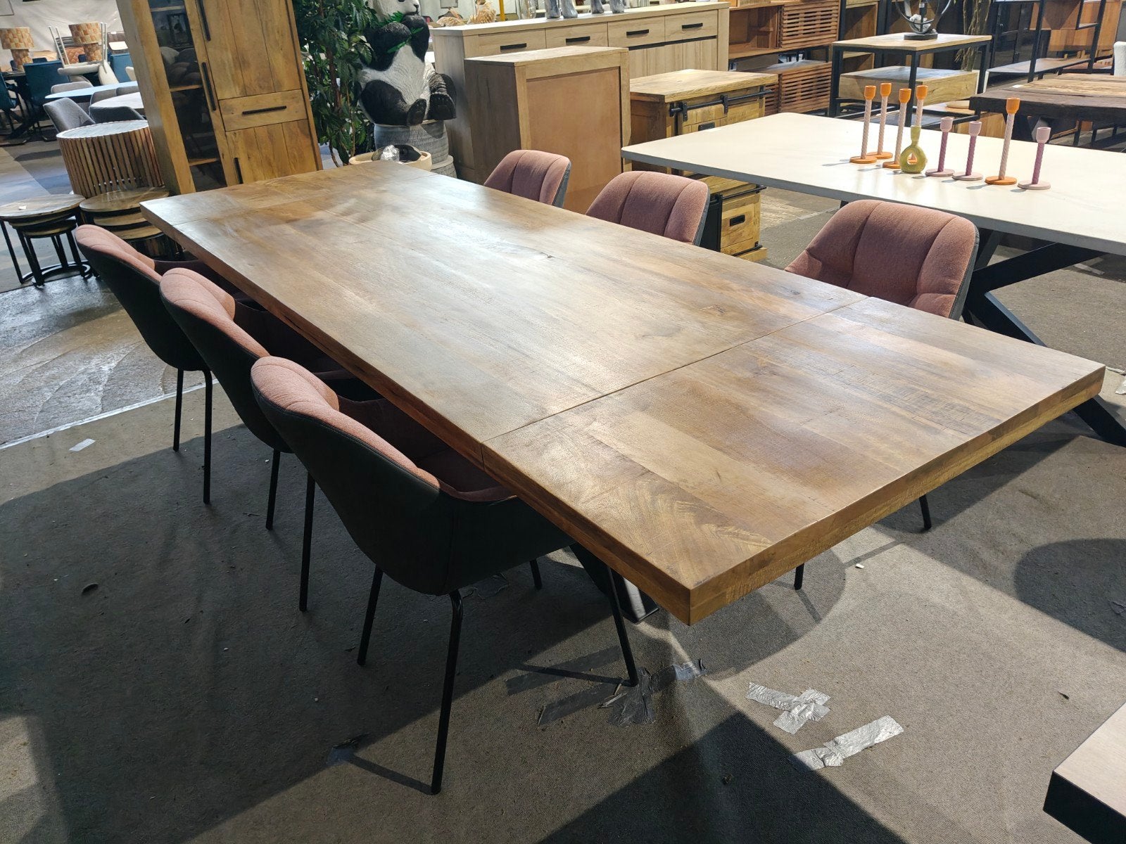 Uitschuifbare eettafel mangohout, Enlèvement, Neuf, Bois