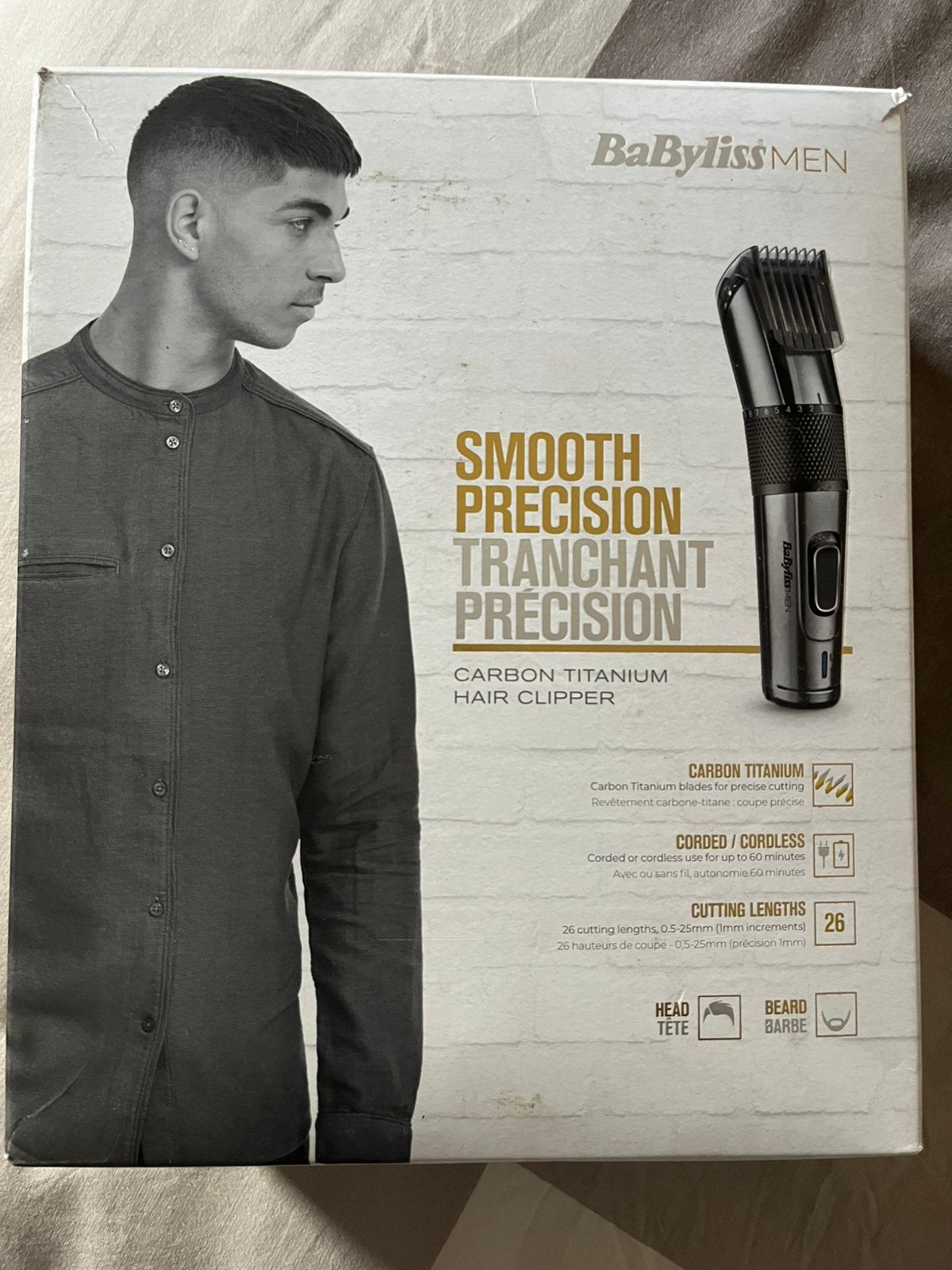 Tondeuse haar en baard plus trimmer BaByliss Carbon Titanium, Ophalen, Nieuw, Haarverzorging
