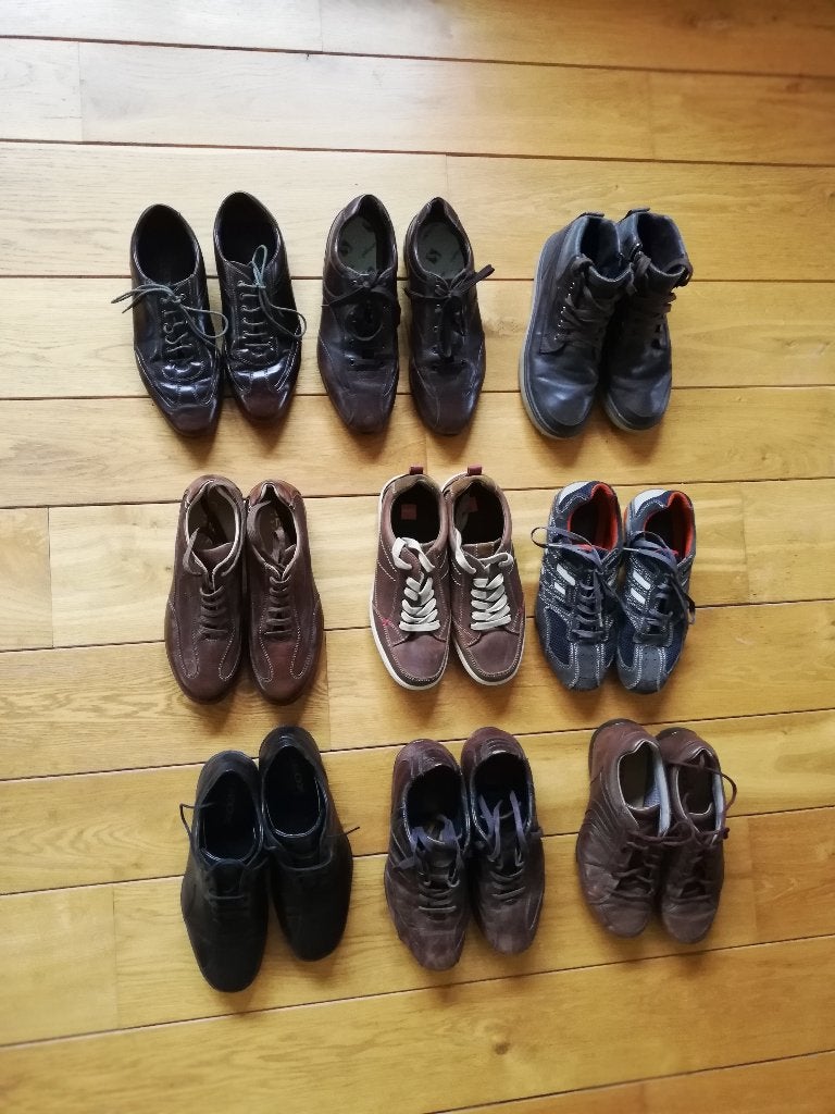 SET VAN 9 SCHOENEN VAN GEOX EN BOSS 41, Ophalen, Bruin, GEOX, Gedragen