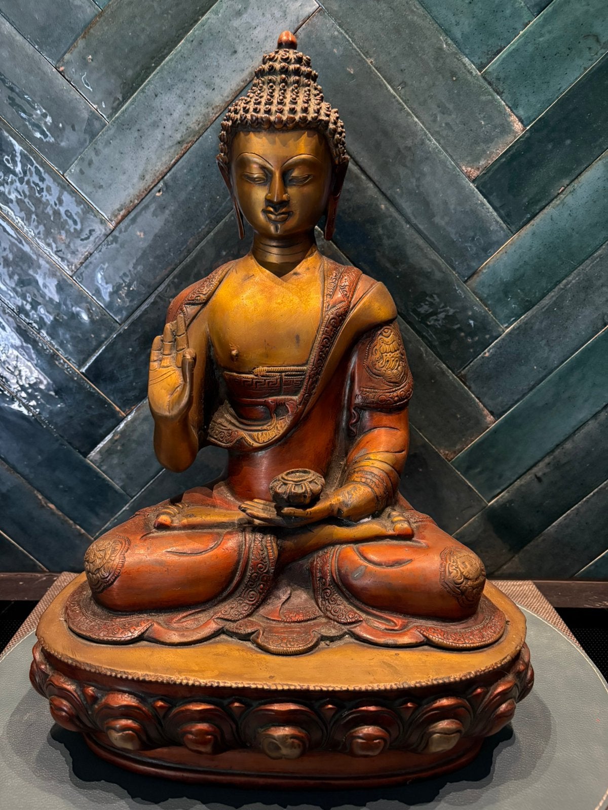 Statue de Bouddha en bronze XL, Enlèvement, Comme neuf
