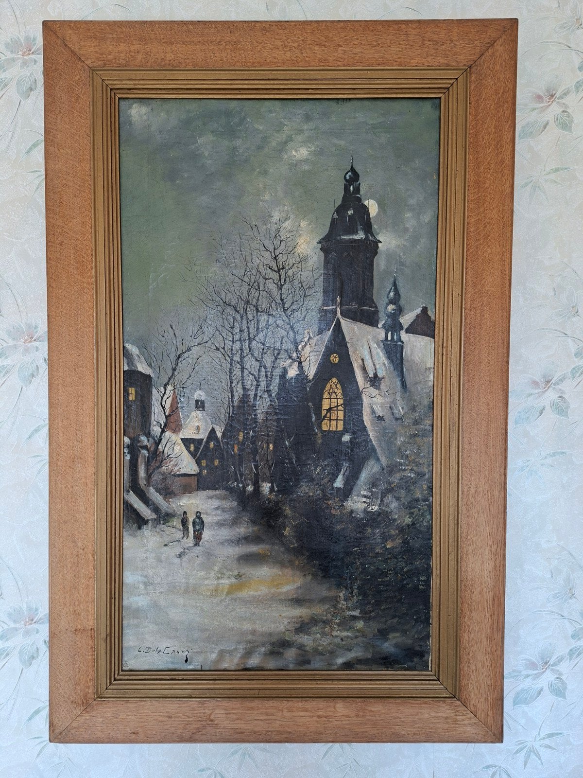 Klassiek schilderij, Antiek en Kunst, Ophalen, Klassiek, Gesigneerd, Stads- / dorpsgezicht