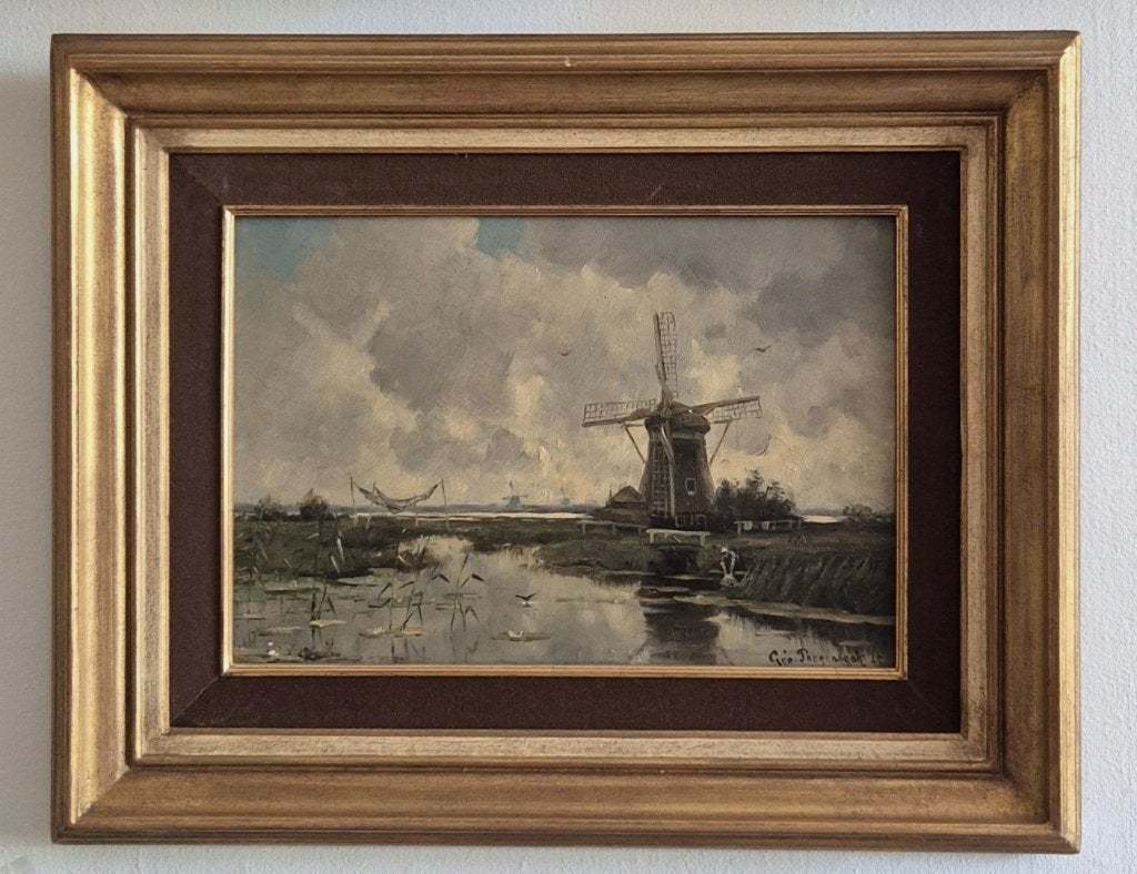 Peinture a l'huile de l'artiste Geo Poggenbeek(1853 - 1903), Enlèvement ou Envoi
