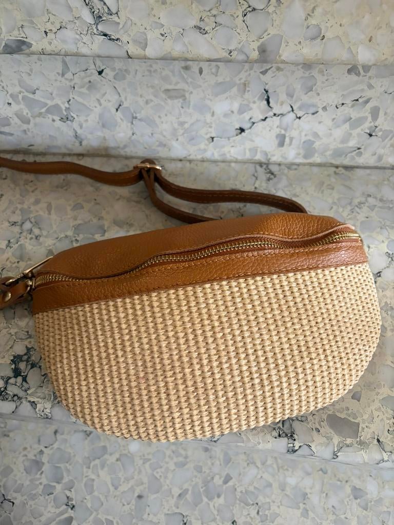 Lederen heuptas raffia - nieuw!, Ophalen of Verzenden, Zo goed als nieuw