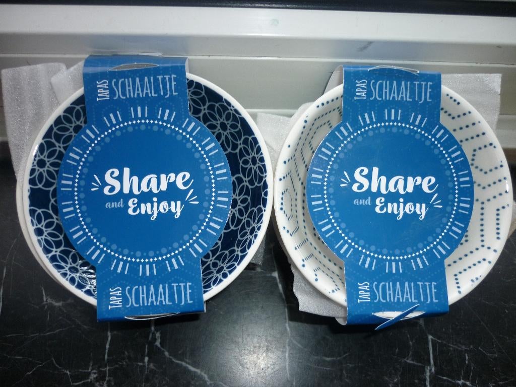 Tappas schaaltjes 4 st- aperitief schaaltjes wit, Ophalen of Verzenden, Nieuw, Aardewerk, Schaal of Schalen