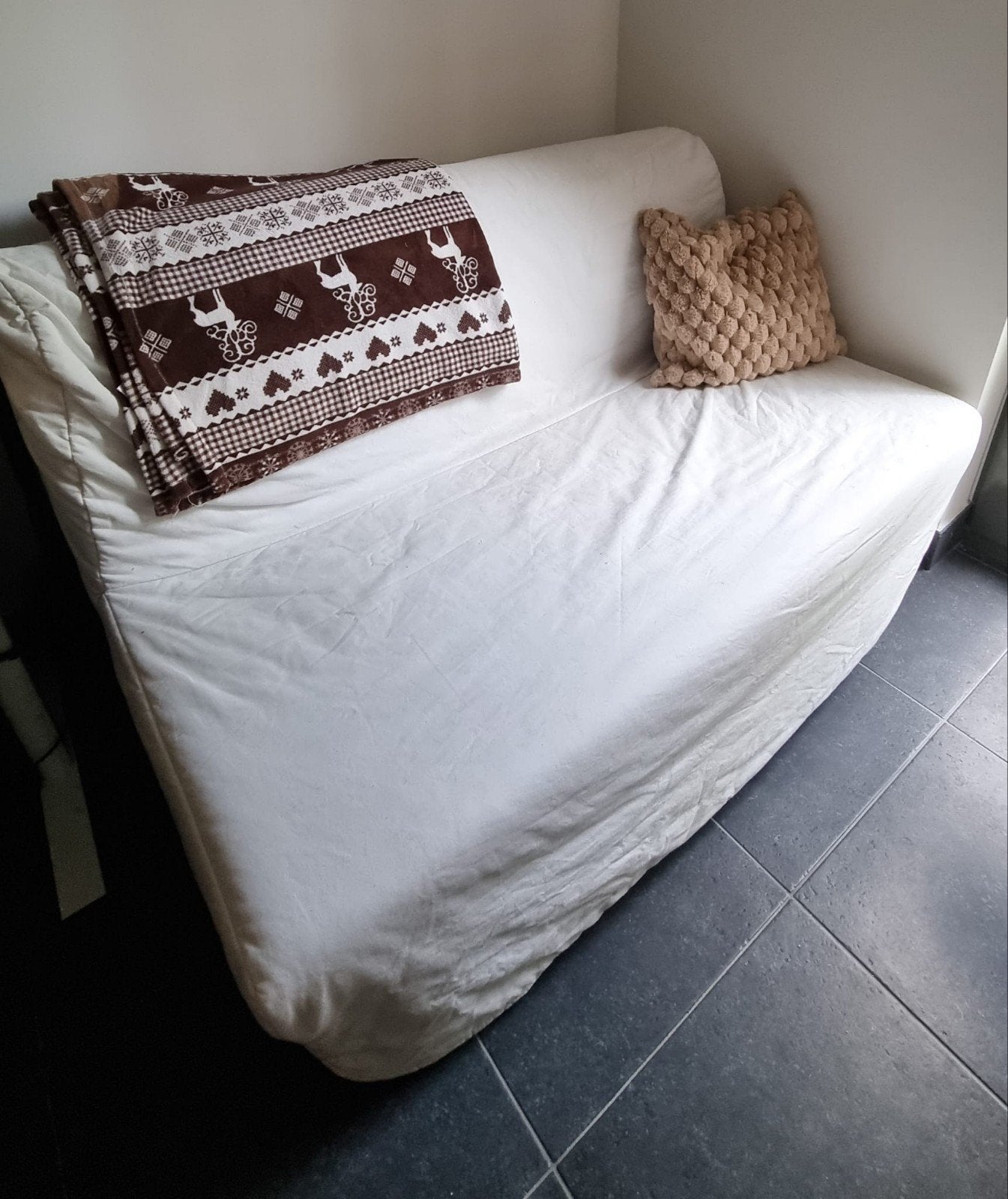 Ikea Lycksele slaapbank, Ophalen, Gebruikt, Tweepersoons, Crème