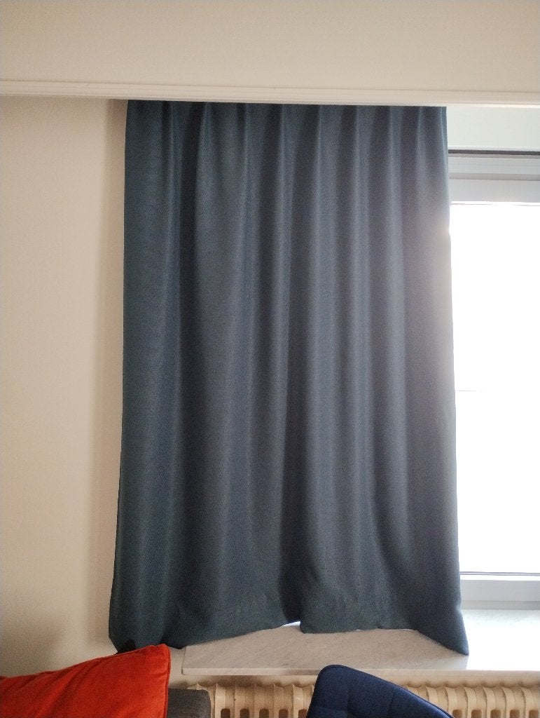3 paar gordijnen ANNAKAJSA van Ikea (versteld + met haakjes), Maison & Meubles, Enlèvement ou Envoi, 162 cm, 110 cm, Bleu