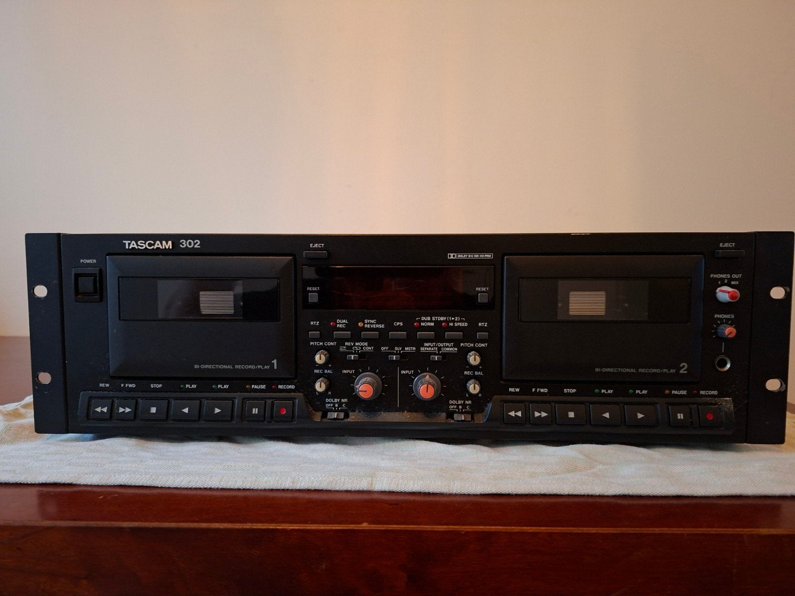 Tascam 302 double auto reverse cassettedeck deck, Ophalen, Dubbel, Overige merken, Auto-reverse