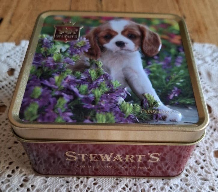 Schots Stewart's blikje met Cavalier King Charles Spaniel, Verzamelen, Ophalen of Verzenden, Gebruikt, Koek(jes), Overige merken