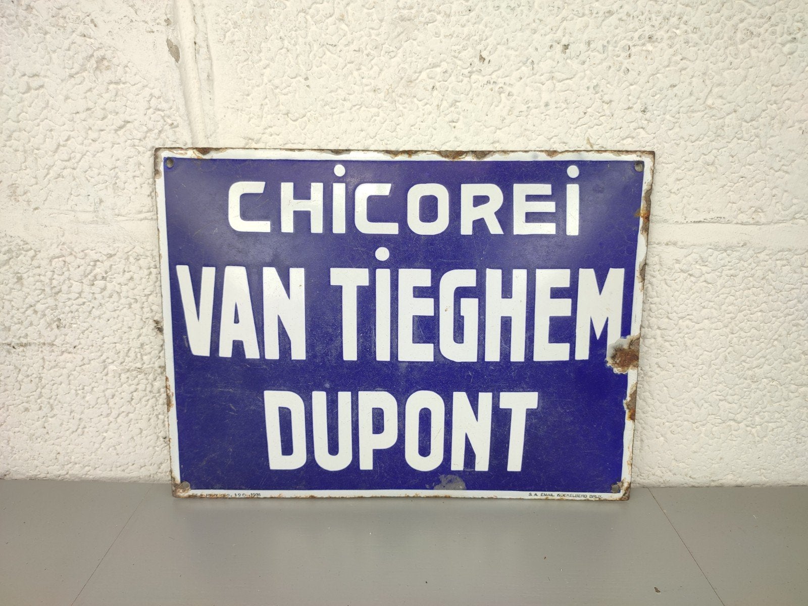Emaille bord chicorei Van Tieghem 1931, Enlèvement ou Envoi, ., ., Panneau publicitaire