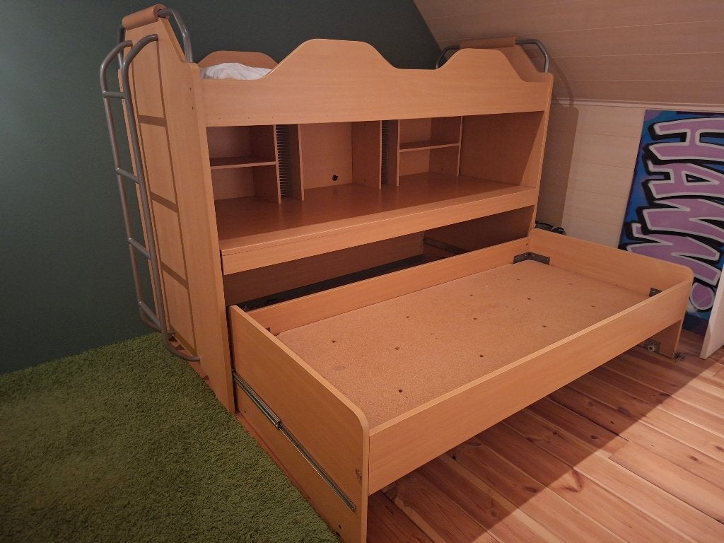 Stapelbed met bureau, Ophalen, Gebruikt, Stapelbed