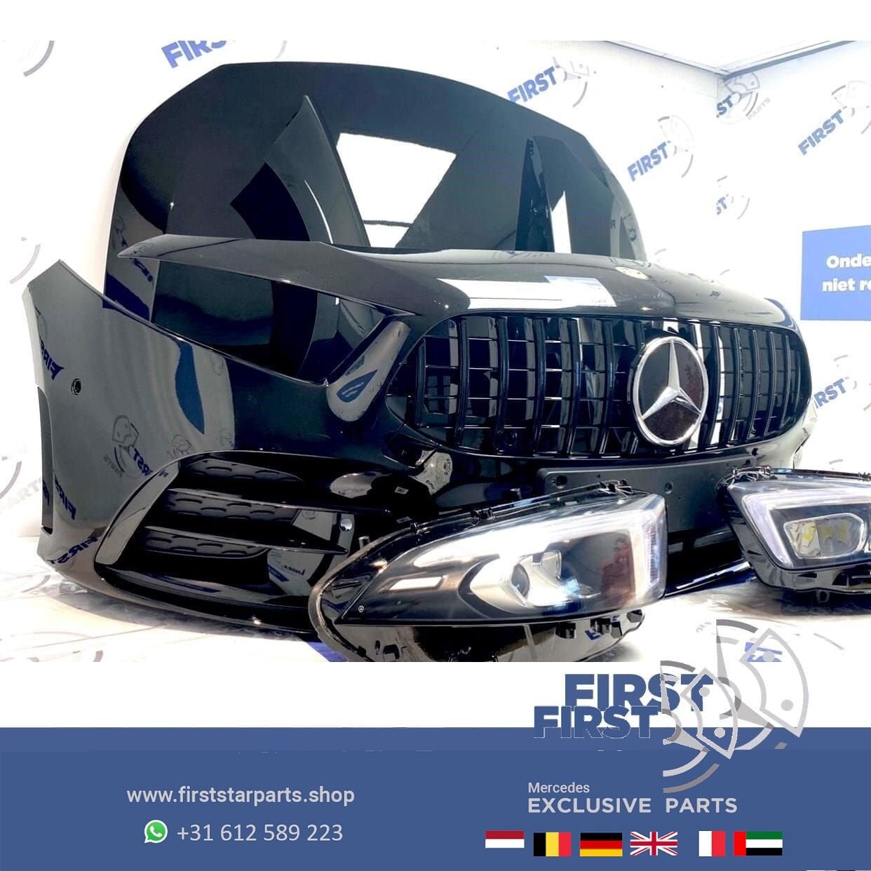 W177 GT AMG LINE VOORKOP ZWART Mercedes A Klasse 2018-2021 O, Auto-onderdelen, Gebruikt, -, Voor, Ophalen of Verzenden