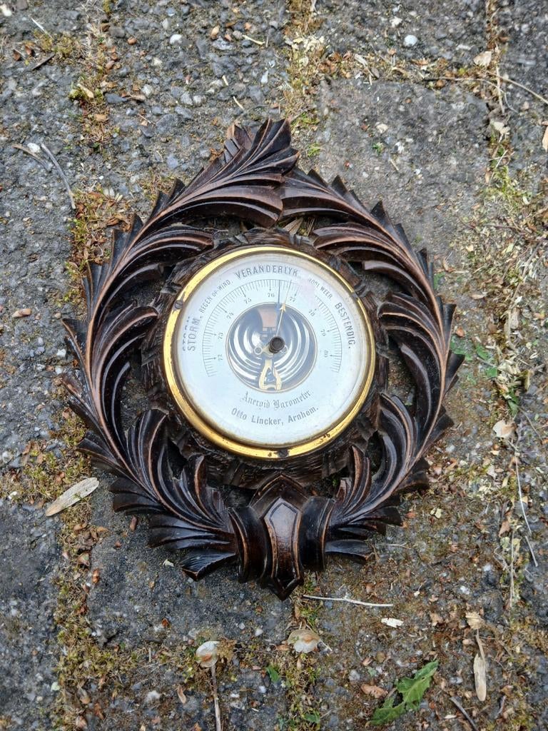 Baromètre anéroïde ancien style Forêt-Noire Otto Lincker Art, Enlèvement ou Envoi