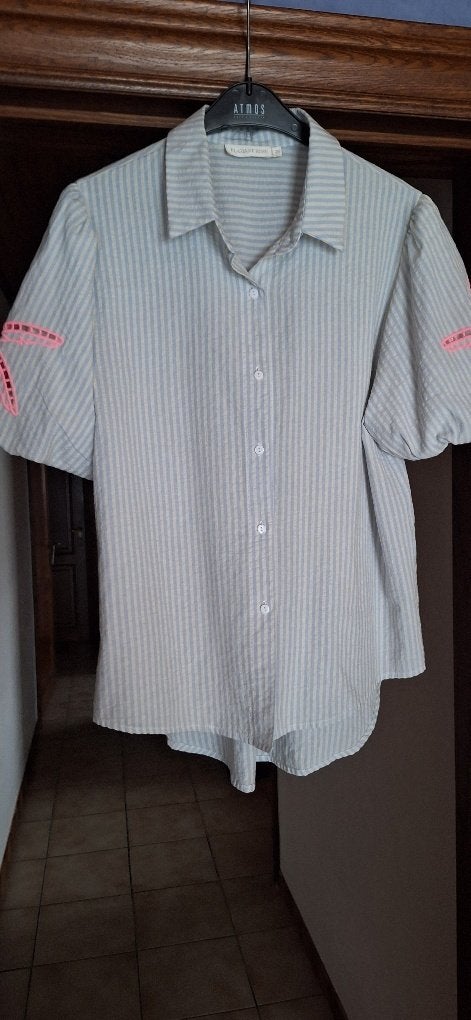 Leuke blouse blauw/wit gestreept maat M, Vêtements | Femmes, Blouses & Tuniques, Envoi, Taille 38/40 (M), Bleu