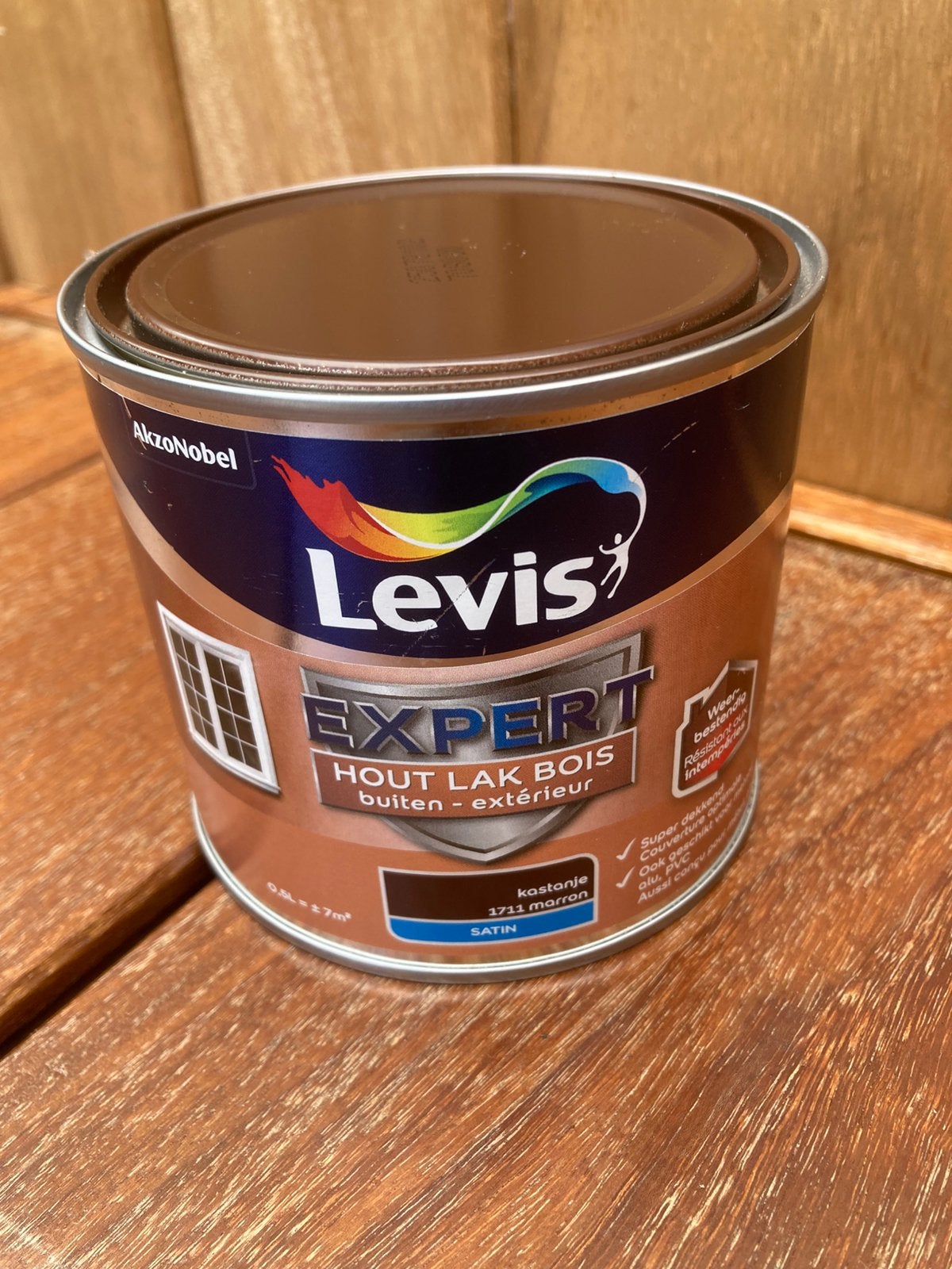 Levis Expert houtlak buiten, 0,5L, Ophalen, Nieuw, Bruin