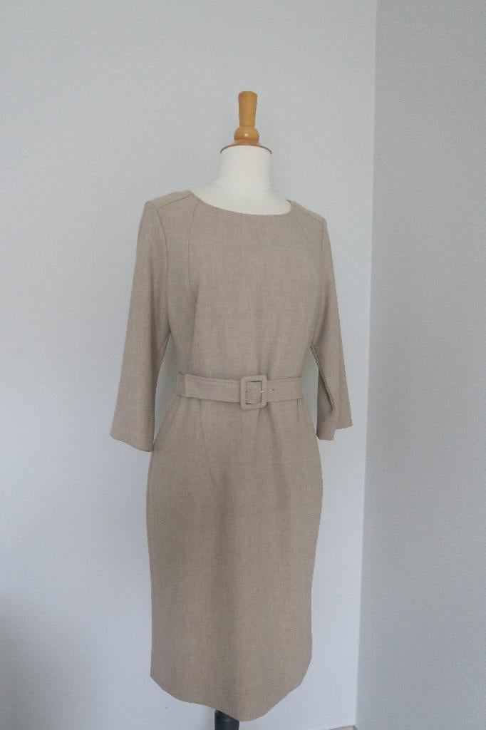 Beige jurk- Xandres- M 36, Beige, Nieuw, Ophalen of Verzenden, Maat 36 (S)
