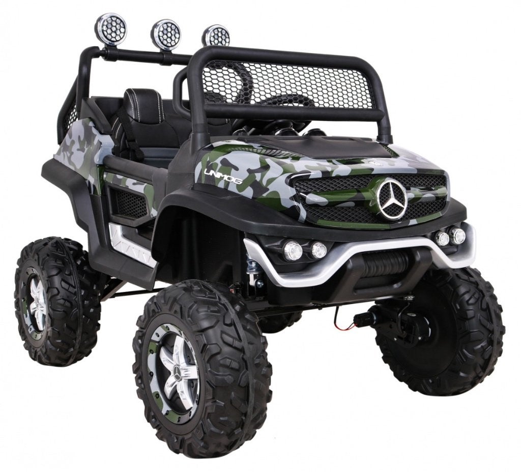 Voiture électrique enfant • MERCEDES UNIMOG • 4x4 • 2x12V7Ah